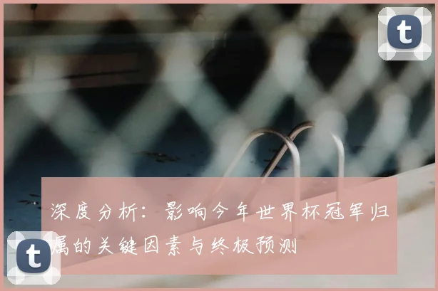 深度分析:影响今年世界杯冠军归属的关键因素与终极预测
